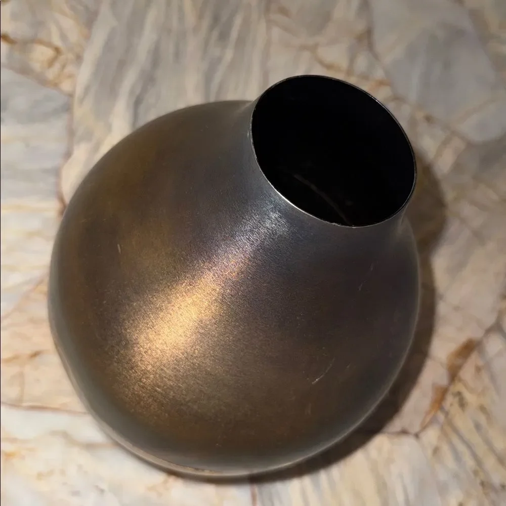 Crate&Barrel Silver Decorative Vase